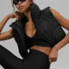 Kurze „Gold Rush“-Daunenweste – Schwarz