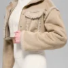Kurze Jacke aus Kunstfell im „Snowfall“-Look – Woodland Tan