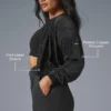 Kurze Micro-Plissee-Jacke – Schwarz