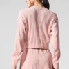 Kurze Mikroplissee-Jacke – Pink Quartz