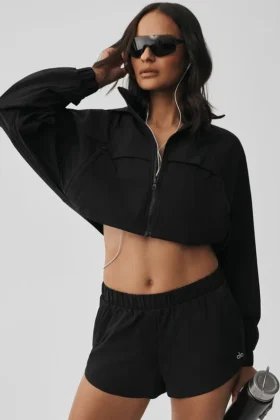 Kurze Playmaker-Jacke – Schwarz