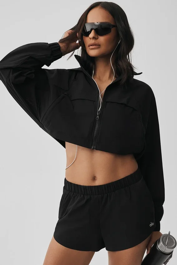 Kurze Playmaker-Jacke – Schwarz