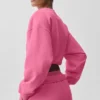 Kurzer Accolade-Pullover mit Rundhalsausschnitt – Paradiesrosa