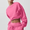 Kurzer Accolade-Pullover mit Rundhalsausschnitt – Paradiesrosa