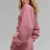 Kurzer Accolade-Pullover mit Rundhalsausschnitt – Pink Wild Rose