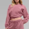 Kurzer Accolade-Pullover mit Rundhalsausschnitt – Pink Wild Rose