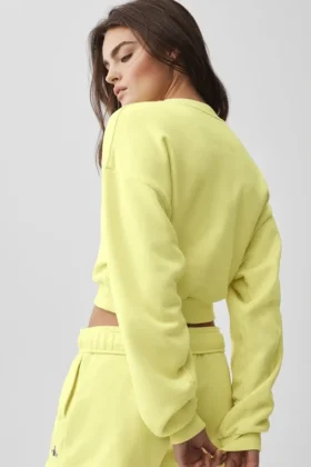 Kurzer Accolade-Pullover mit Rundhalsausschnitt – Sunshine