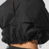 Kurzer „Aerial“-Pullover mit 1/4-Reißverschluss – Schwarz