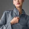 Kurzer „Afterglow“-Pullover – Stahlgrau