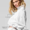 Kurzer Alumni-Pullover mit Viertelreißverschluss – Weiß