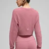 Kurzer Cardigan aus durchscheinendem Kaschmir – Pink Wild Rose
