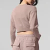 Kurzer Cardigan aus durchscheinendem Kaschmir – Taupe