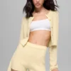 Kurzer Cardigan „New Class“ aus Wolle und Kaschmir – Candlelight Yellow