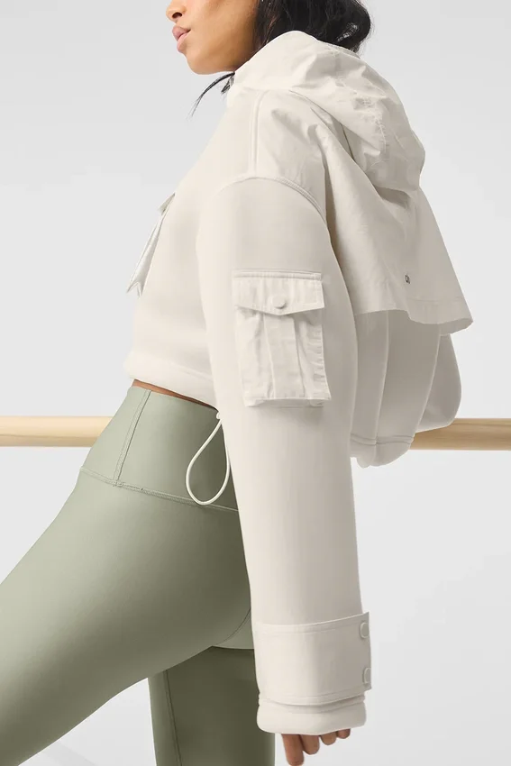 Kurzer „Engage“-Cargo-Parka – Elfenbein