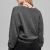 Kurzer „New Class“-Pullover aus Wolle und Kaschmir mit V-Ausschnitt – Platingrau