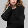 Kurzer „New Class“-Pullover mit Rundhalsausschnitt aus Wolle und Kaschmir – Schwarz