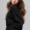 Kurzer „New Class“-Pullover mit Rundhalsausschnitt aus Wolle und Kaschmir – Schwarz