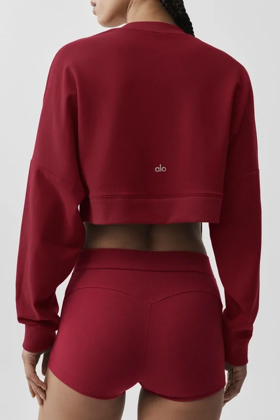 Kurzer Sway-Pullover mit Rundhalsausschnitt – Summer Romance Red