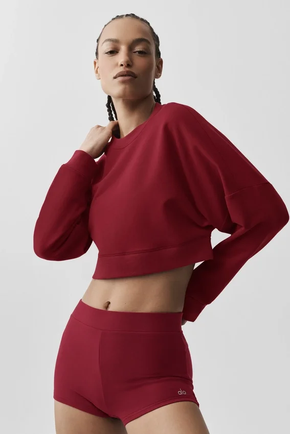 Kurzer Sway-Pullover mit Rundhalsausschnitt – Summer Romance Red