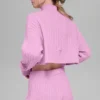 Kurzer Winter Bliss-Rollkragenpullover mit Zopfmuster und Langarmshirts – Candy Heart P