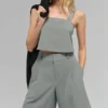 Kurzes Dreamscape-Top – Lunar Grey
