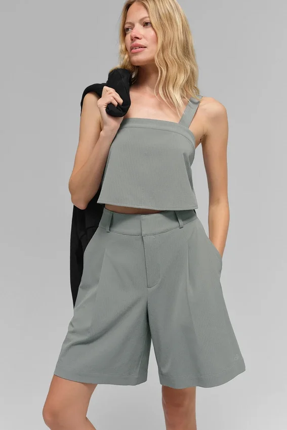 Kurzes Dreamscape-Top – Lunar Grey