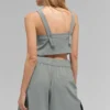 Kurzes Dreamscape-Top – Lunar Grey