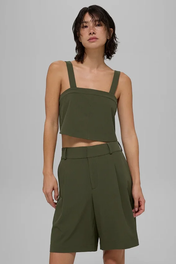 Kurzes „Dreamscape“-Top – Olivgrün