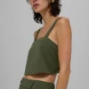 Kurzes „Dreamscape“-Top – Olivgrün