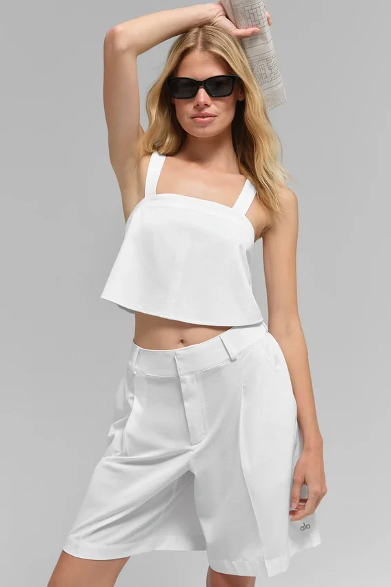 Kurzes Dreamscape-Top – Weiß