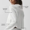 Kurzes, einzigartiges Langarmshirt – Weiß