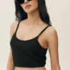 Kurzes „Heat Wave“-Top aus Seiden-Kaschmir – Schwarz