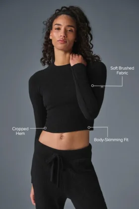 Kuscheliger Langarmpullover – Schwarz