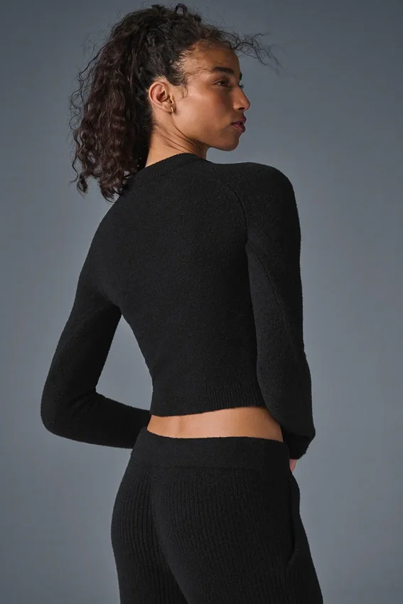 Kuscheliger Langarmpullover – Schwarz