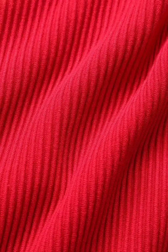 Langarmshirt aus Denim-Strick – Leuchtendes Rot