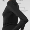 Langarmshirt aus geripptem Modal – Schwarz