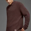 Langarmshirt aus strukturiertem Strick – Brownstone