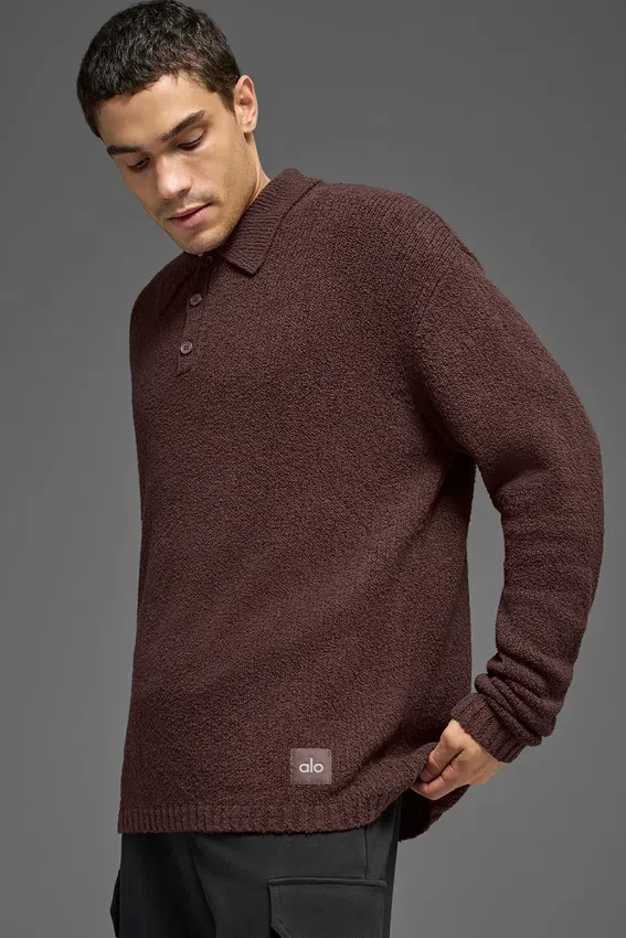Langarmshirt aus strukturiertem Strick – Brownstone