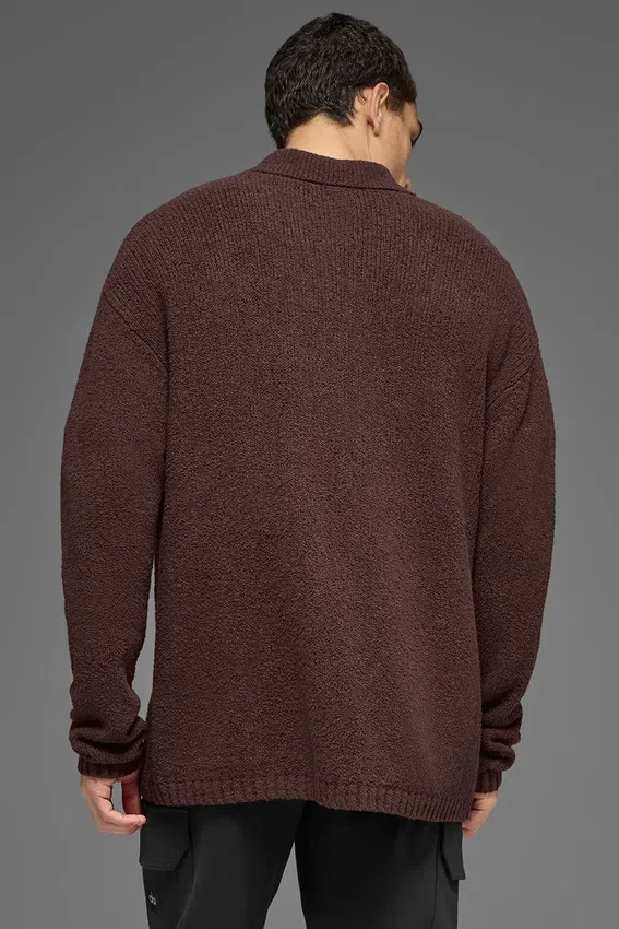 Langarmshirt aus strukturiertem Strick – Brownstone