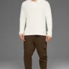 Langarmshirt aus strukturiertem Strick – Elfenbein