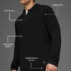 Langarmshirt aus strukturiertem Strick – Schwarz