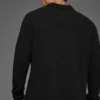 Langarmshirt aus strukturiertem Strick – Schwarz