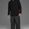 Langarmshirt aus strukturiertem Strick – Schwarz