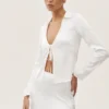 Langarmshirt „Radiance“ aus Seidenmischung – Weiß