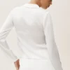 Langarmshirt „Radiance“ aus Seidenmischung – Weiß