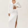 Langarmshirt „Radiance“ aus Seidenmischung – Weiß