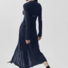 Langer Cardigan aus durchscheinendem Kaschmir – Marineblau