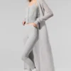 Langer Cardigan aus transparentem Kaschmir – Athletic Heather Grey