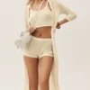 Langer Heatwave-Cardigan aus Seide und Kaschmir – Sandy Beige