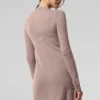 Langer, transparenter Kaschmir-Cardigan – Taupe